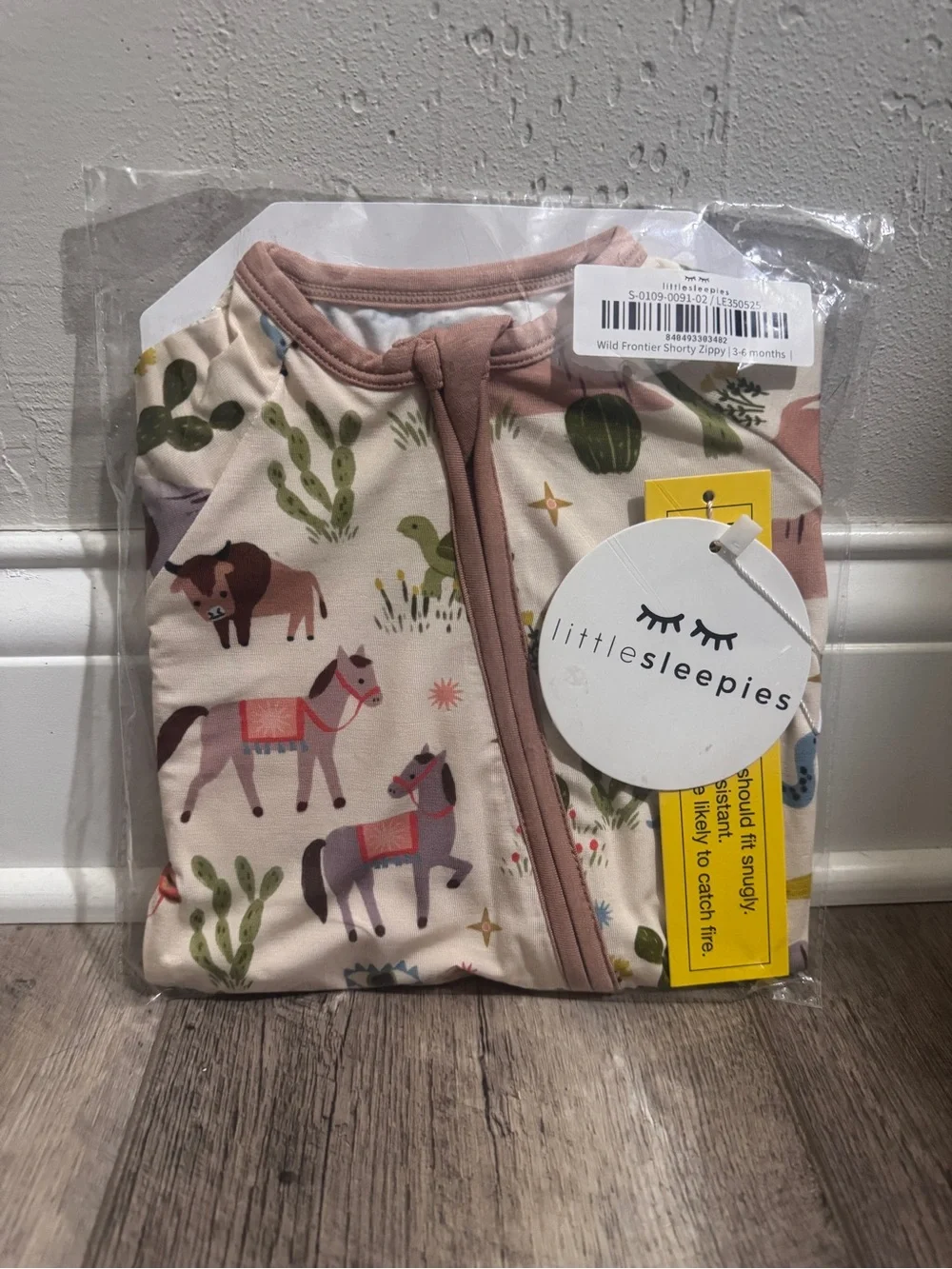 🐴 Little Sleepies Wild Frontier Horse Bamboo Shorty Zippy Baby 3-6 Months New